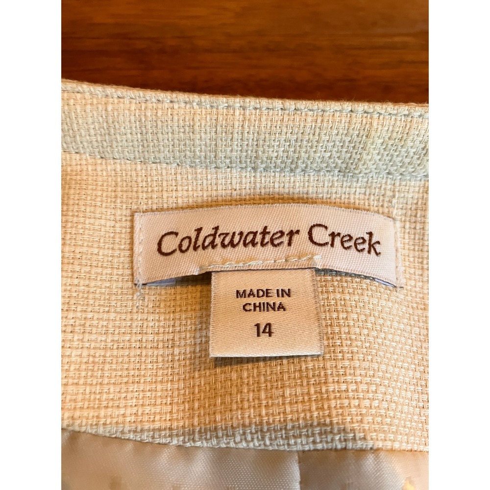 Coldwater Creek Tweed Blazer Jacket Women's Size 14 Tan Multi Color Zipper Front - Picture 5 of 8